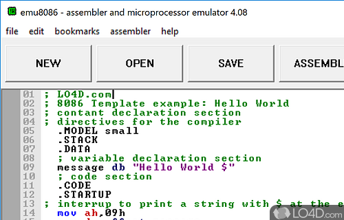 emu8086 microprocessor emulator